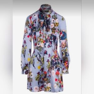 Rare Hottie + Lord Floral Bow Tie Long-Sleeve Dress size 12